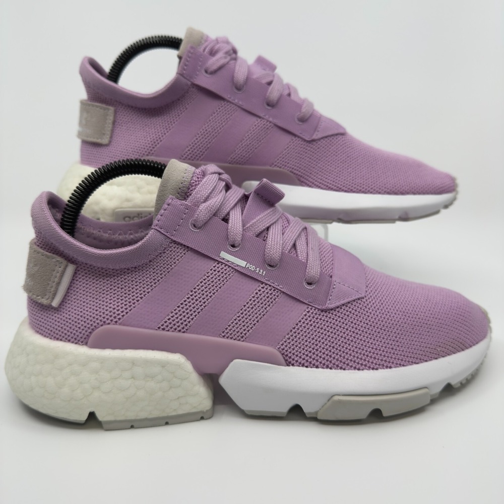 Adidas POD-S3.1 Womens‎ 8 Pink Lilac Purple White Running Shoes Trainers Lace Up